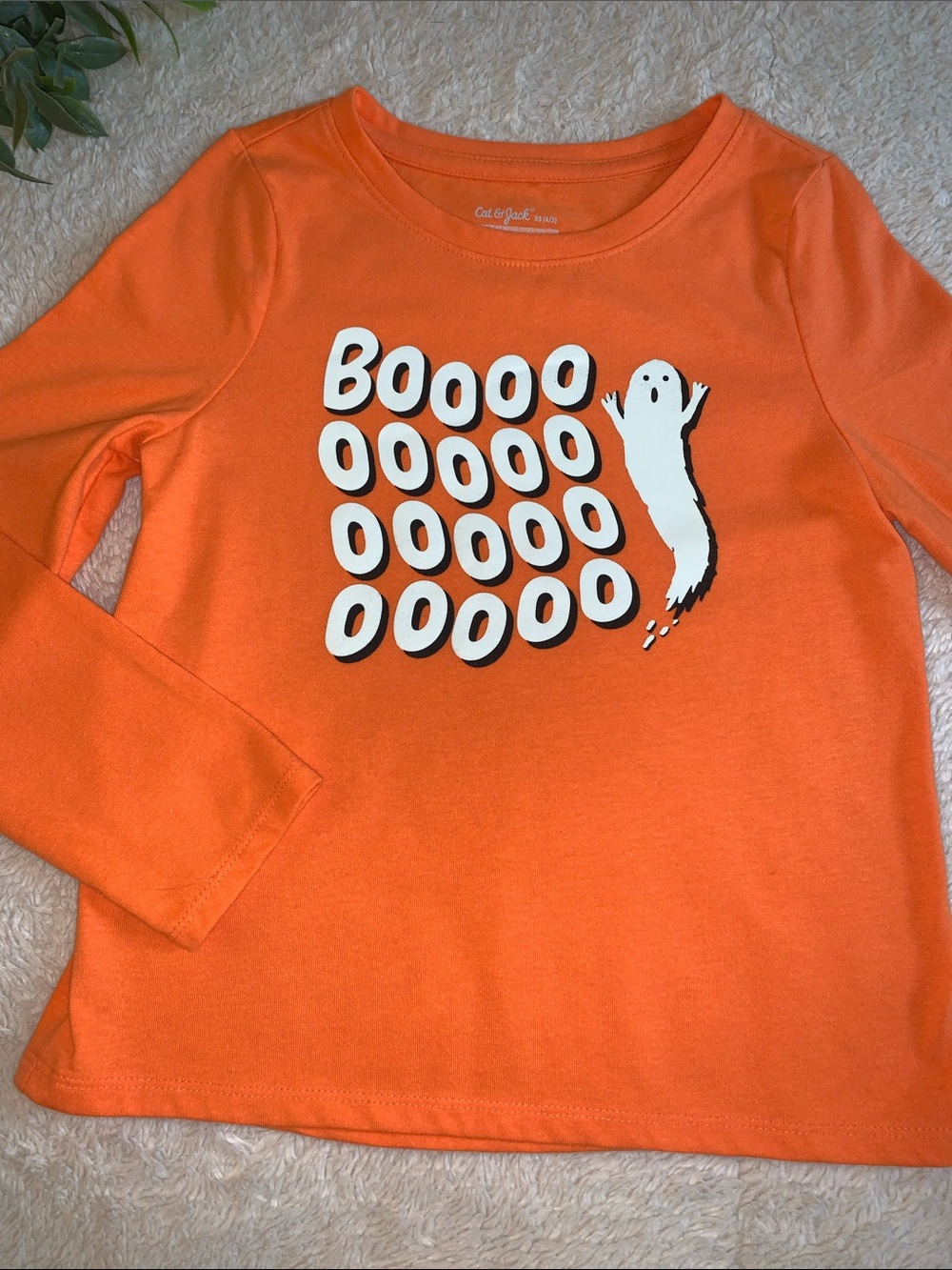 Cat & Jack Orange Ghost Top EUC 4/5 XS Halloween